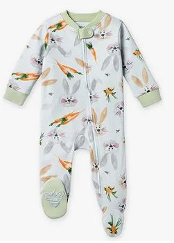 Long sleeved onesie - carrots and bunnies 