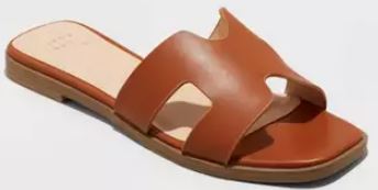 Designer inspired version brown flat sandal
