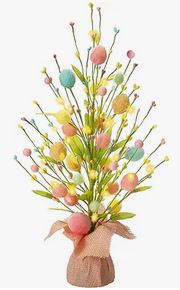 Pre-lit artificial egg tree for a table center piece