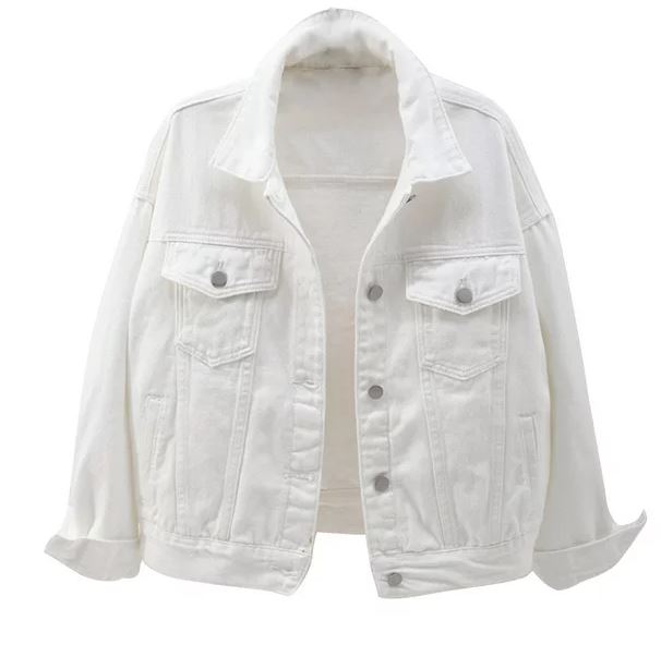 White longsleeve denim jacket