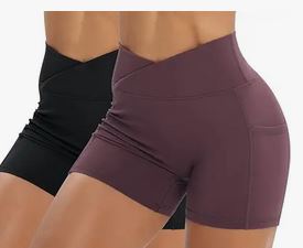 Tight workout shorts with pockets