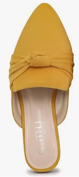 Yellow Slip On Mule Shoe- Pointed Toe