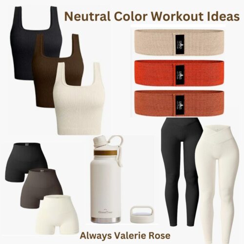 Neutral Color Workout Clothes and Gym Accessories from Amazon